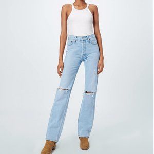 RE/DONE High Rise Loose Jeans - Bleach Destroy